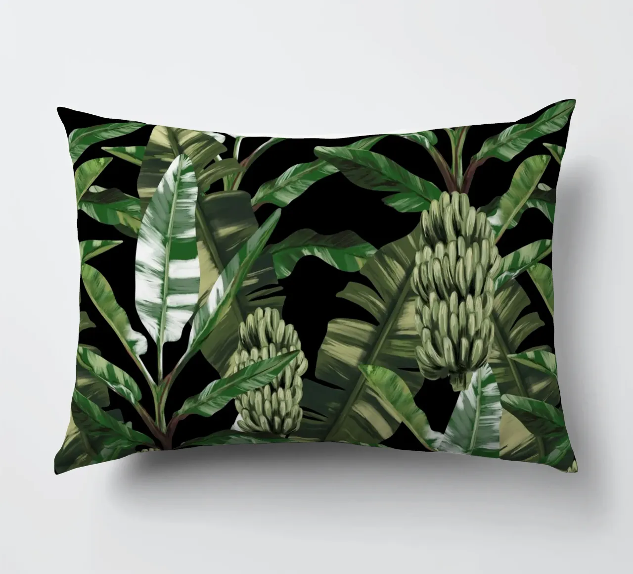 Tropical leaves Green Pattern cuscino da anisillustration