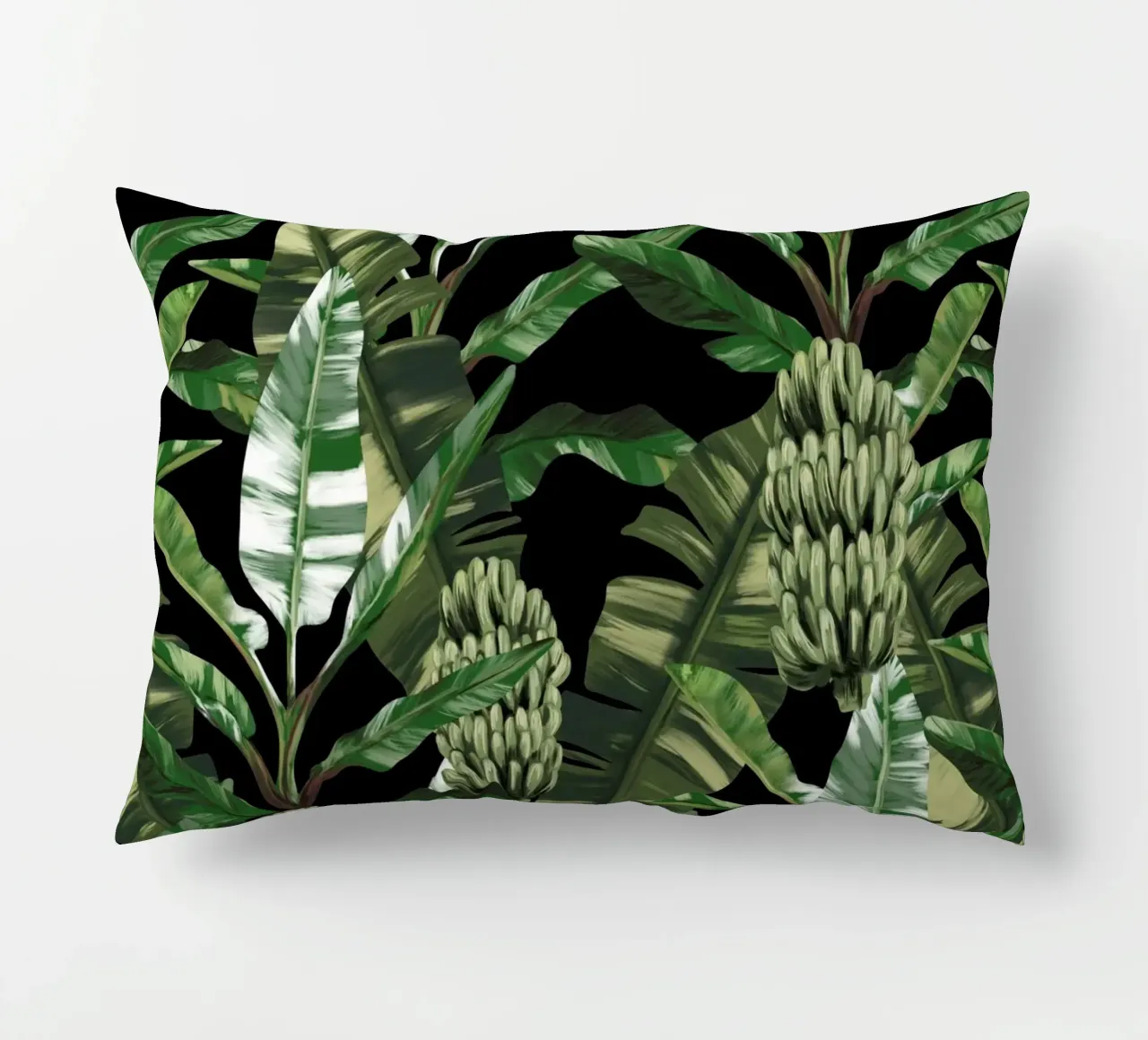 Tropical leaves Green Pattern cuscino da anisillustration