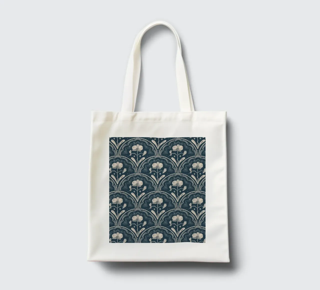 Bohemian Orchid Blue Tiles Pattern borsa in juta da anisillustration