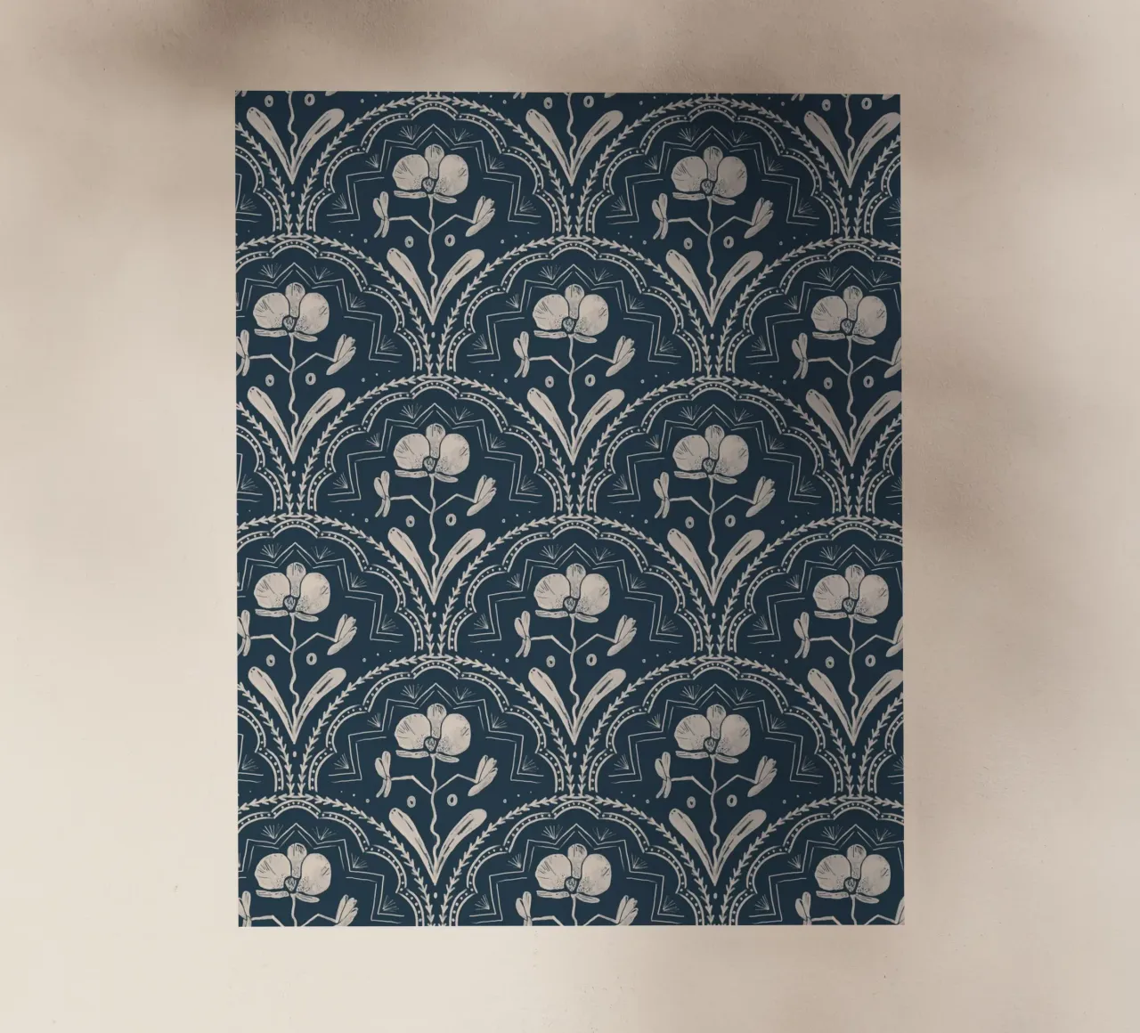 Bohemian Orchid Blue Tiles Pattern pellicola backlit da anisillustration