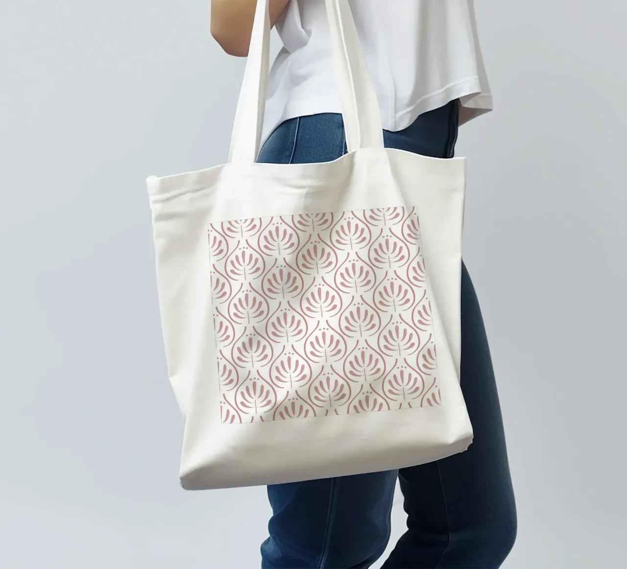 Boho Tiles Pink Pattern borsa in juta da anisillustration