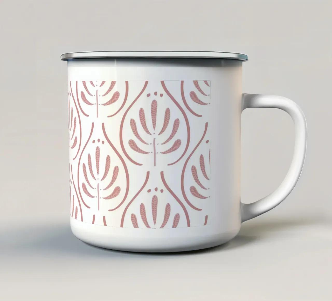 Boho Tiles Pink Pattern tazza in smalto da anisillustration