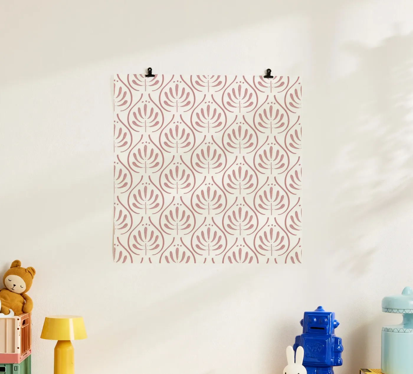 Boho Tiles Pink Pattern Poster von anisillustration