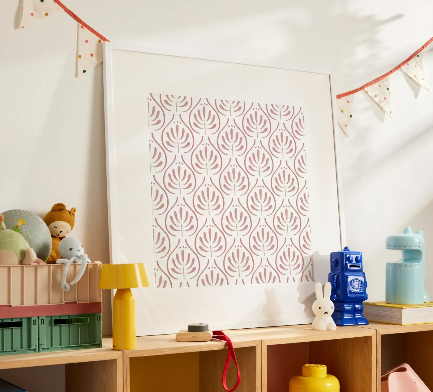 Boho Tiles Pink Pattern Poster von anisillustration