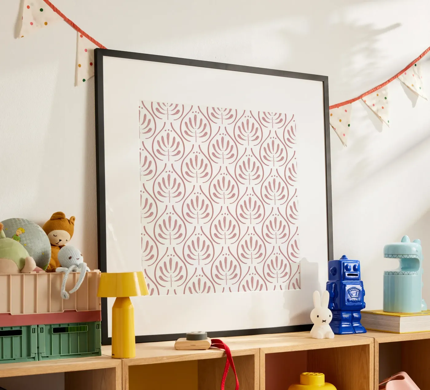 Boho Tiles Pink Pattern Poster von anisillustration