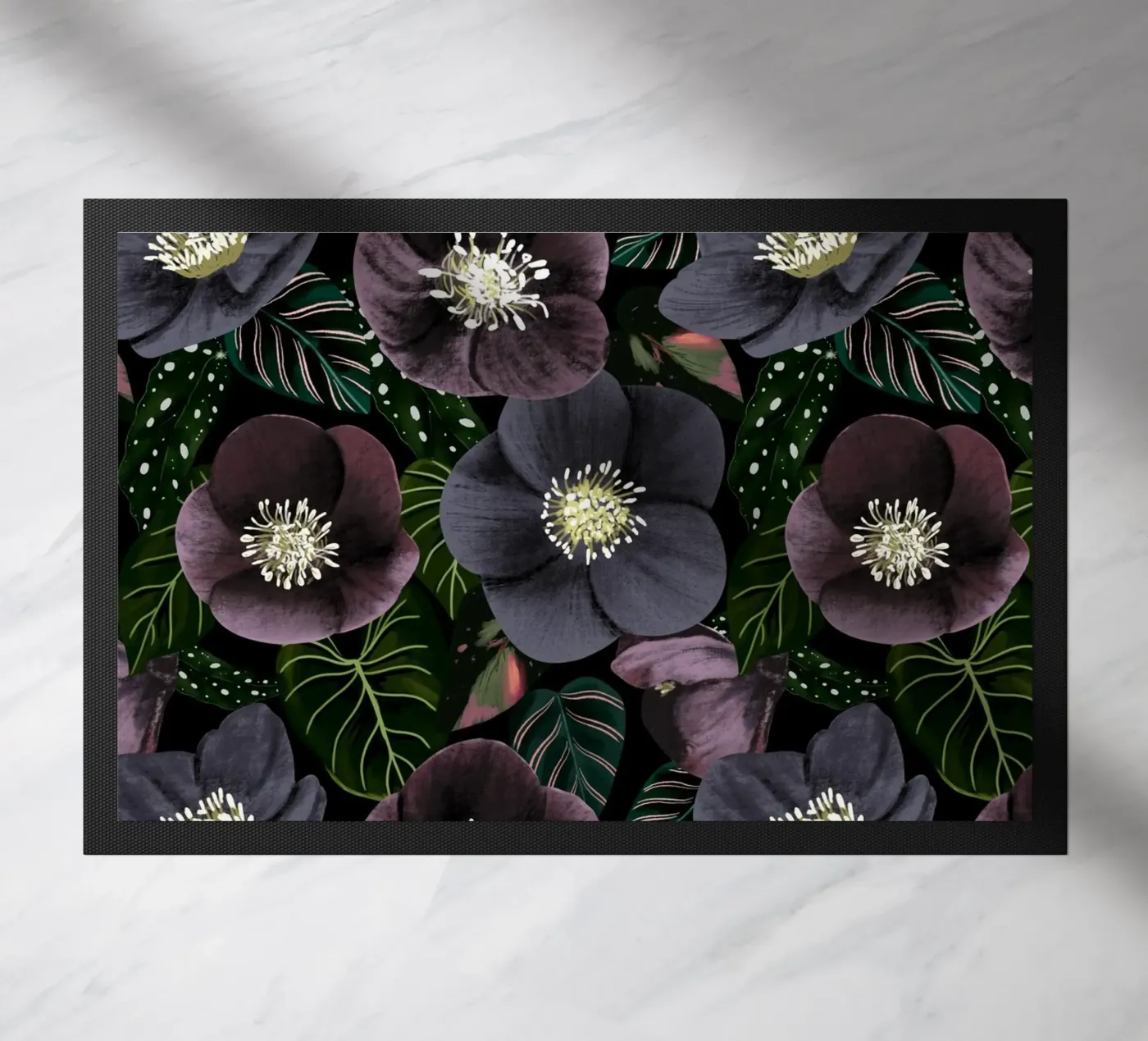 Dark Purple Flowers Pattern zerbino da anisillustration