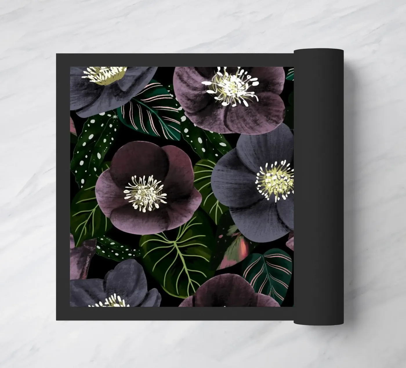 Dark Purple Flowers Pattern zerbino da anisillustration