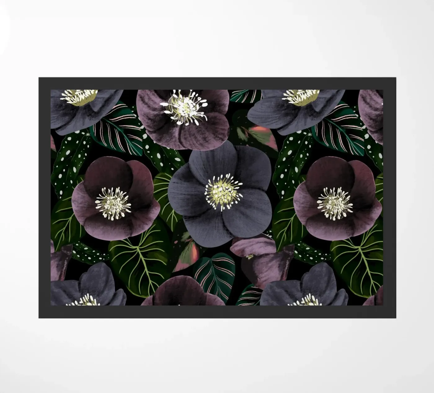 Dark Purple Flowers Pattern zerbino da anisillustration