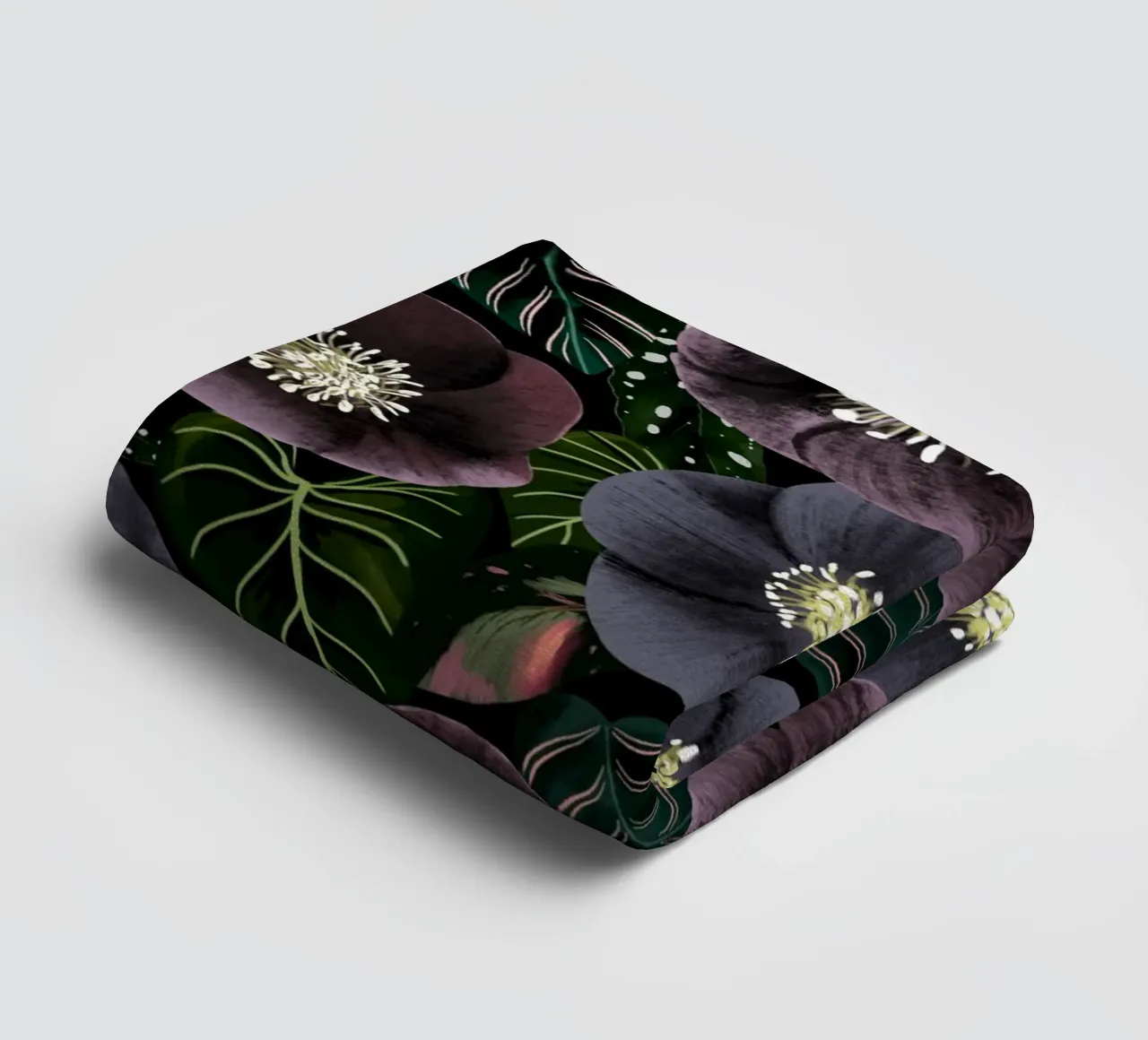 Dark Purple Flowers Pattern asciugamano da bagno da anisillustration