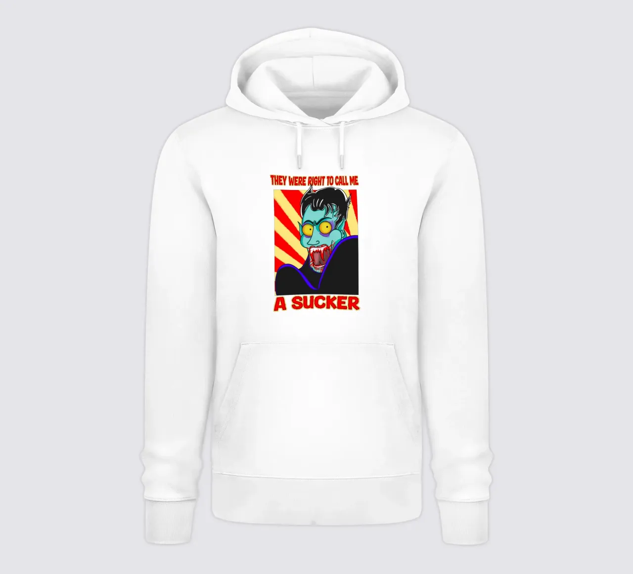 Vampire Horror Cartoon Humor A Sucker Funny Design hoodie by sillyindustries