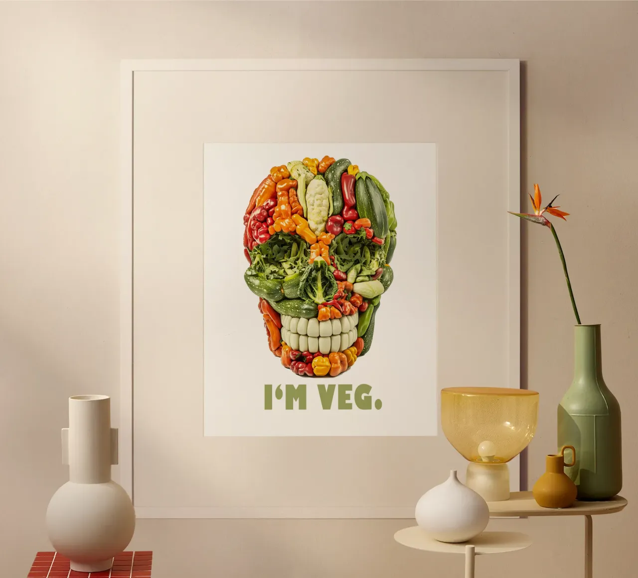 Sono Veg | Cranio vegetariano poster da Autofocus