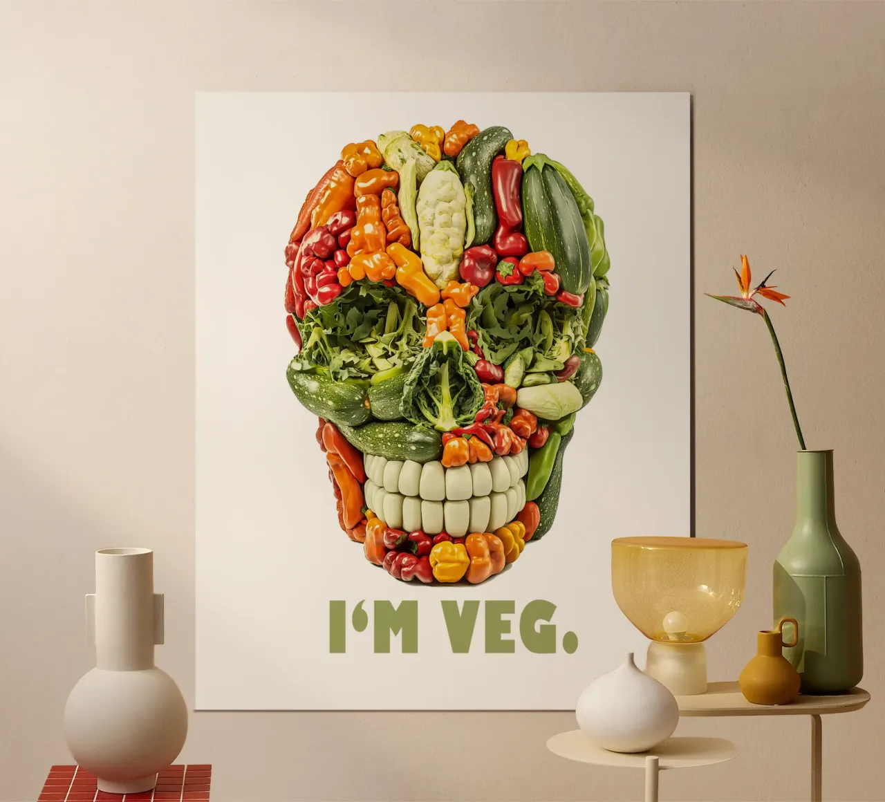 Sono Veg | Cranio vegetariano poster da Autofocus