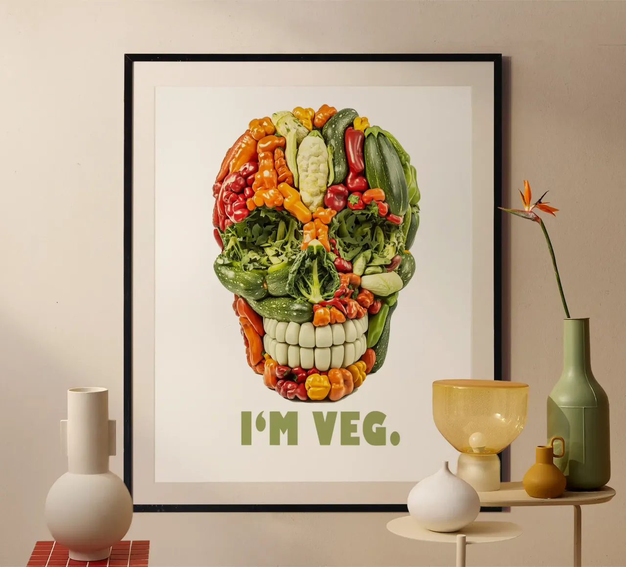Sono Veg | Cranio vegetariano poster da Autofocus