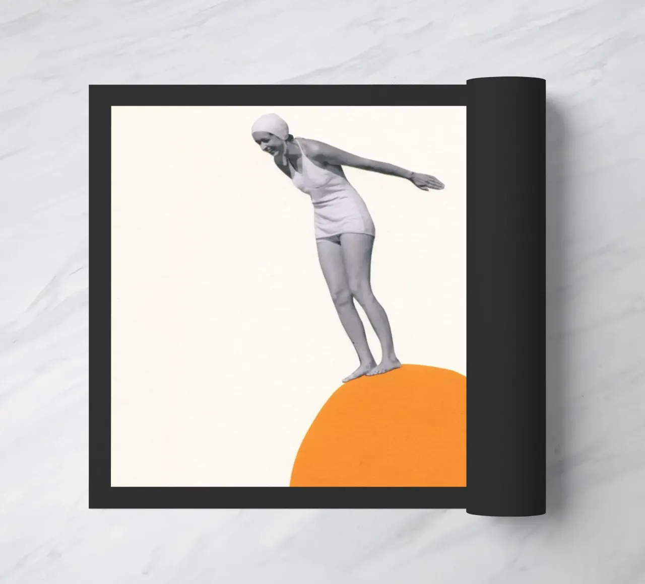 Cliff Diving doormat by Cassia Beck Collage