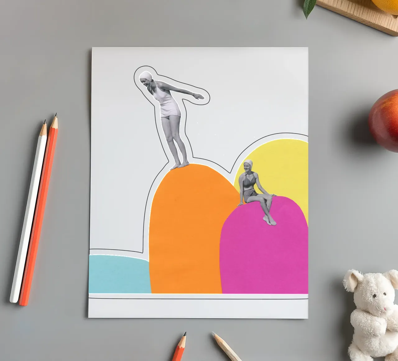 Cliff Diving sticker sheet by Cassia Beck Collage