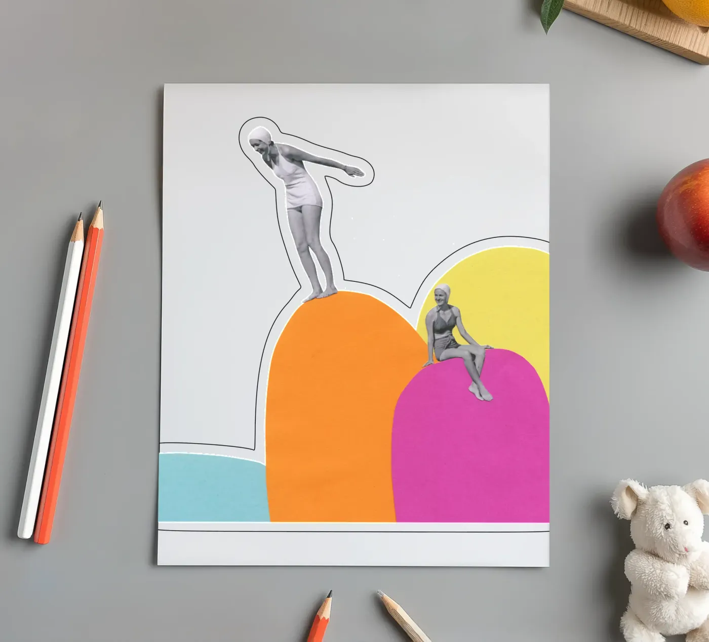 Cliff Diving sticker sheet by Cassia Beck Collage