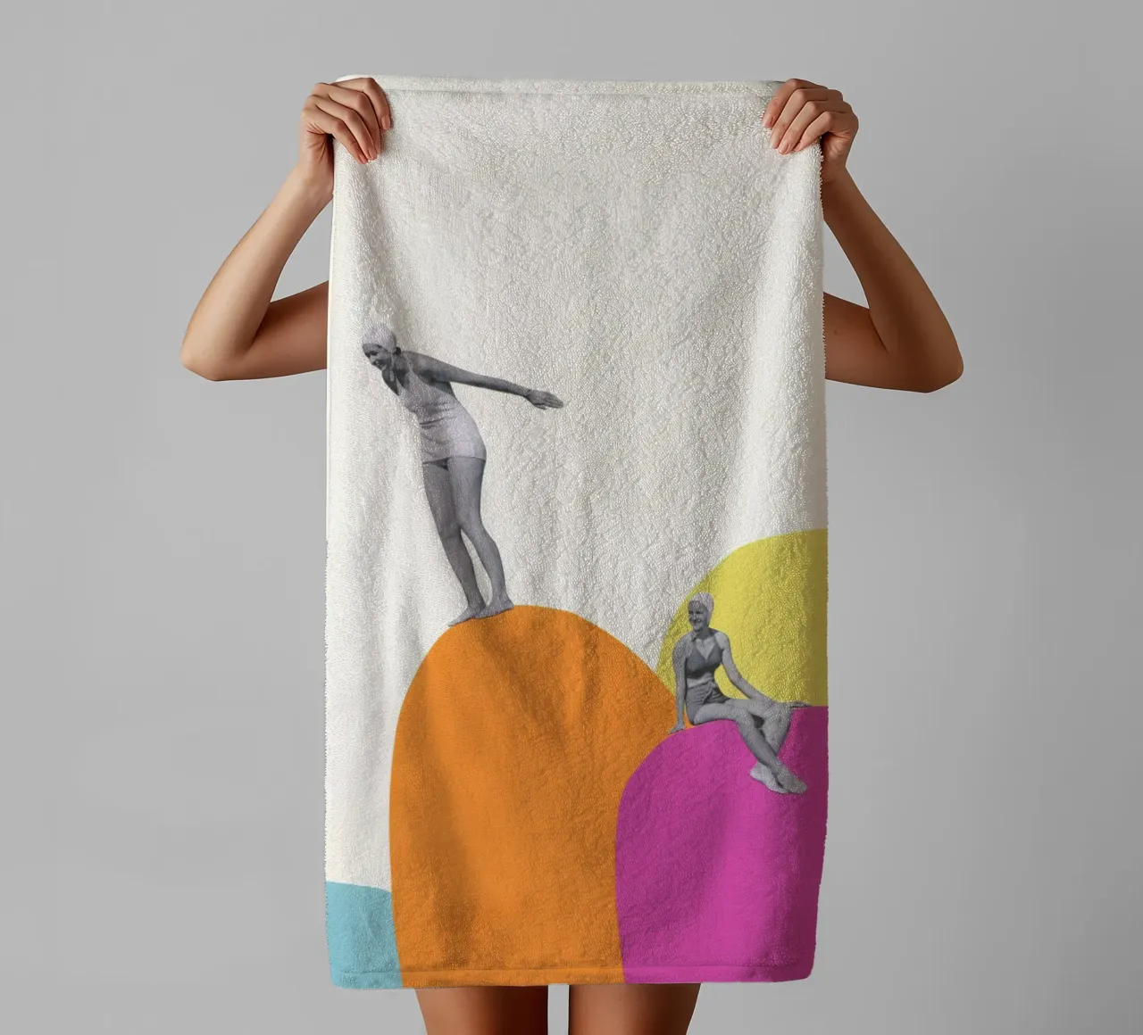 Cliff Diving towel by Cassia Beck Collage