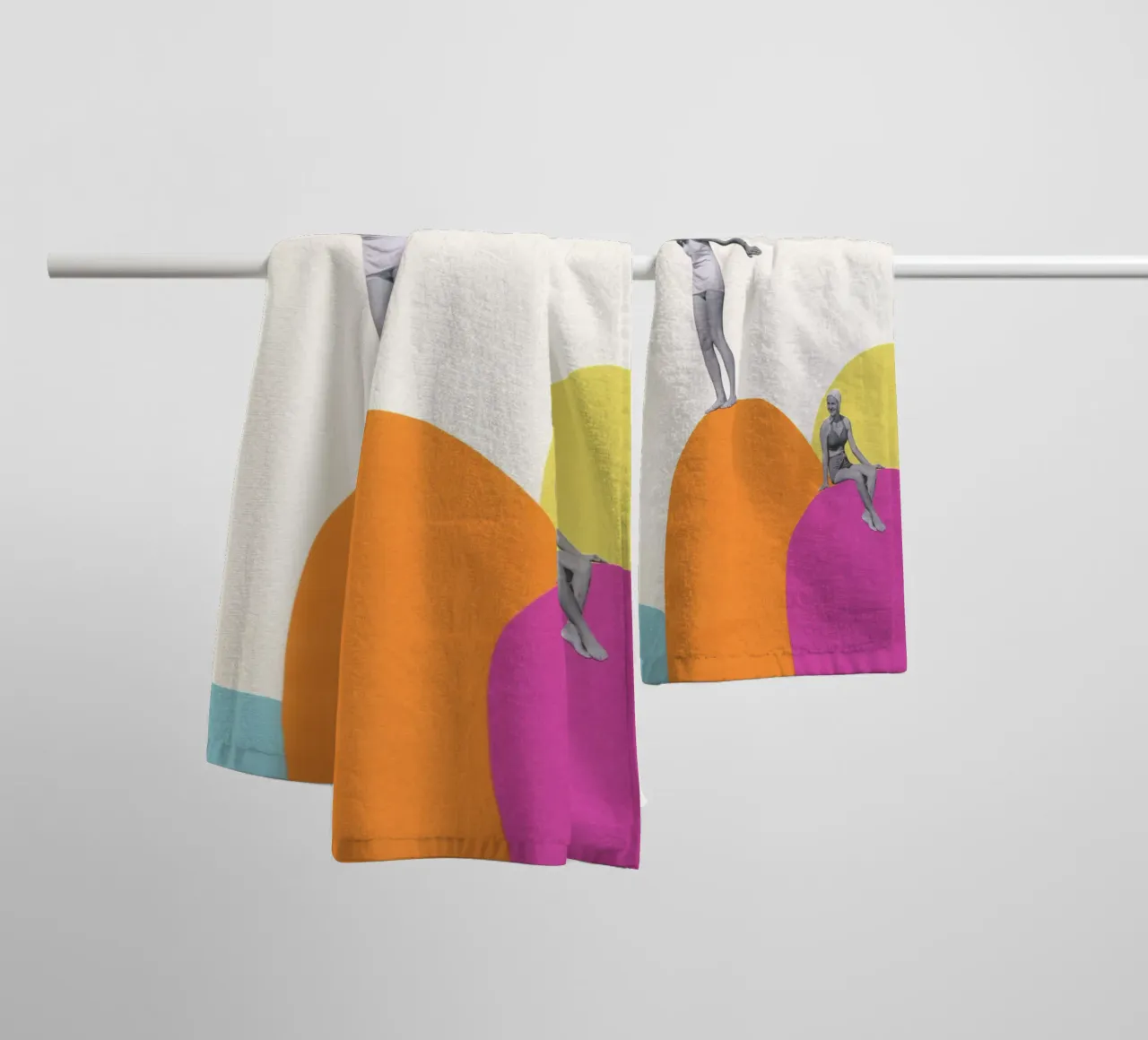 Cliff Diving towel by Cassia Beck Collage
