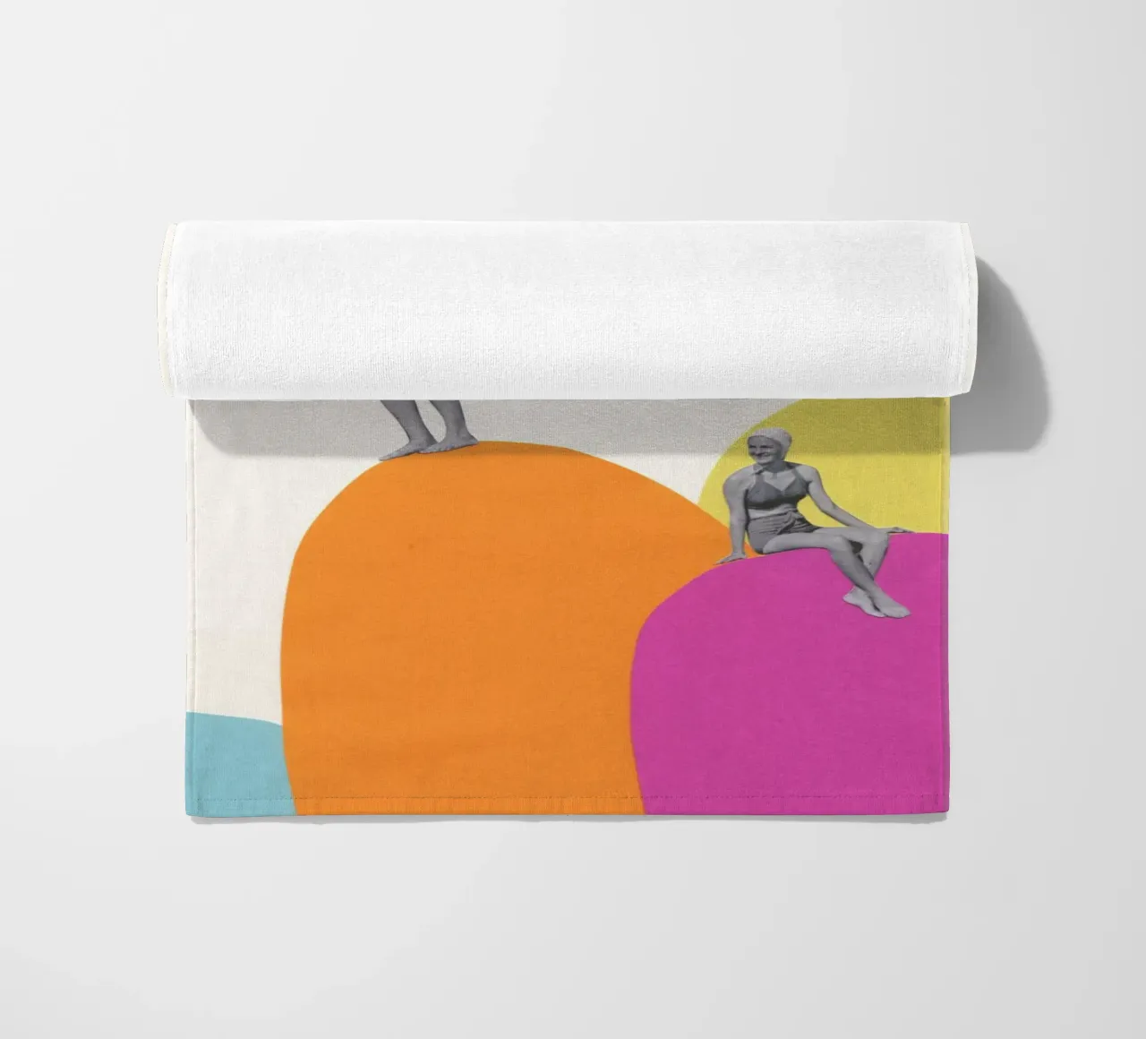 Cliff Diving beach towel by Cassia Beck Collage