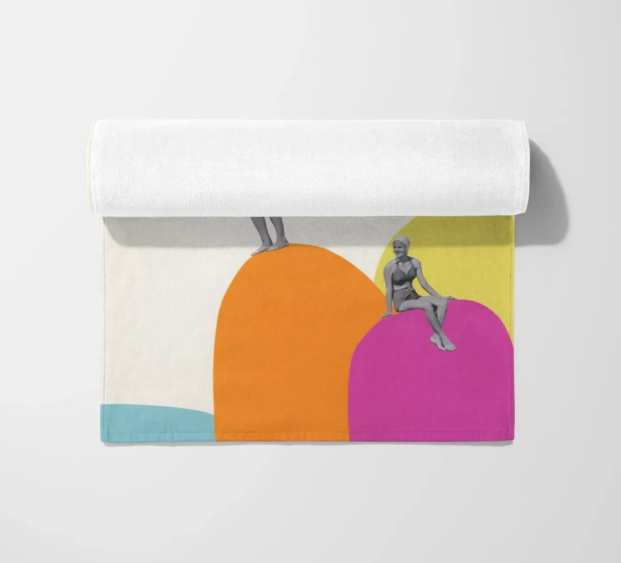 Cliff Diving beach towel by Cassia Beck Collage
