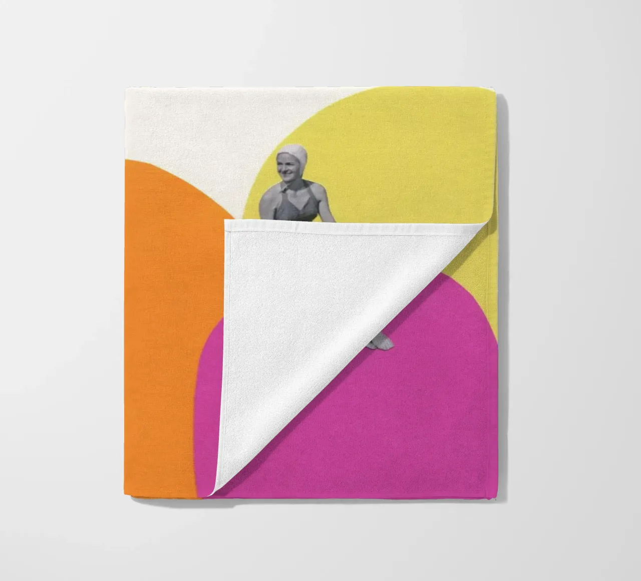 Cliff Diving beach towel by Cassia Beck Collage