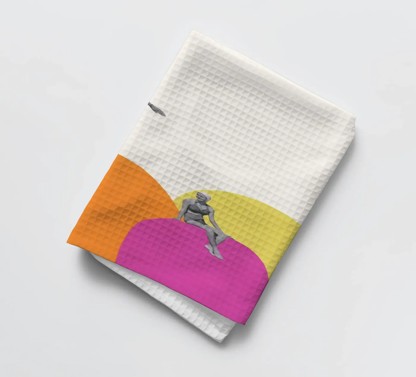 Cliff Diving tea towel by Cassia Beck Collage