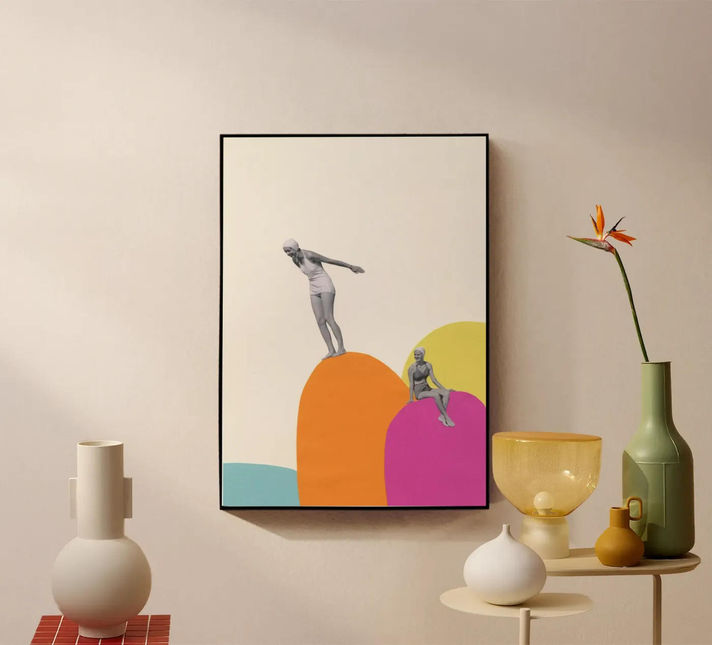 Klifduiken acryl van Cassia Beck Collage