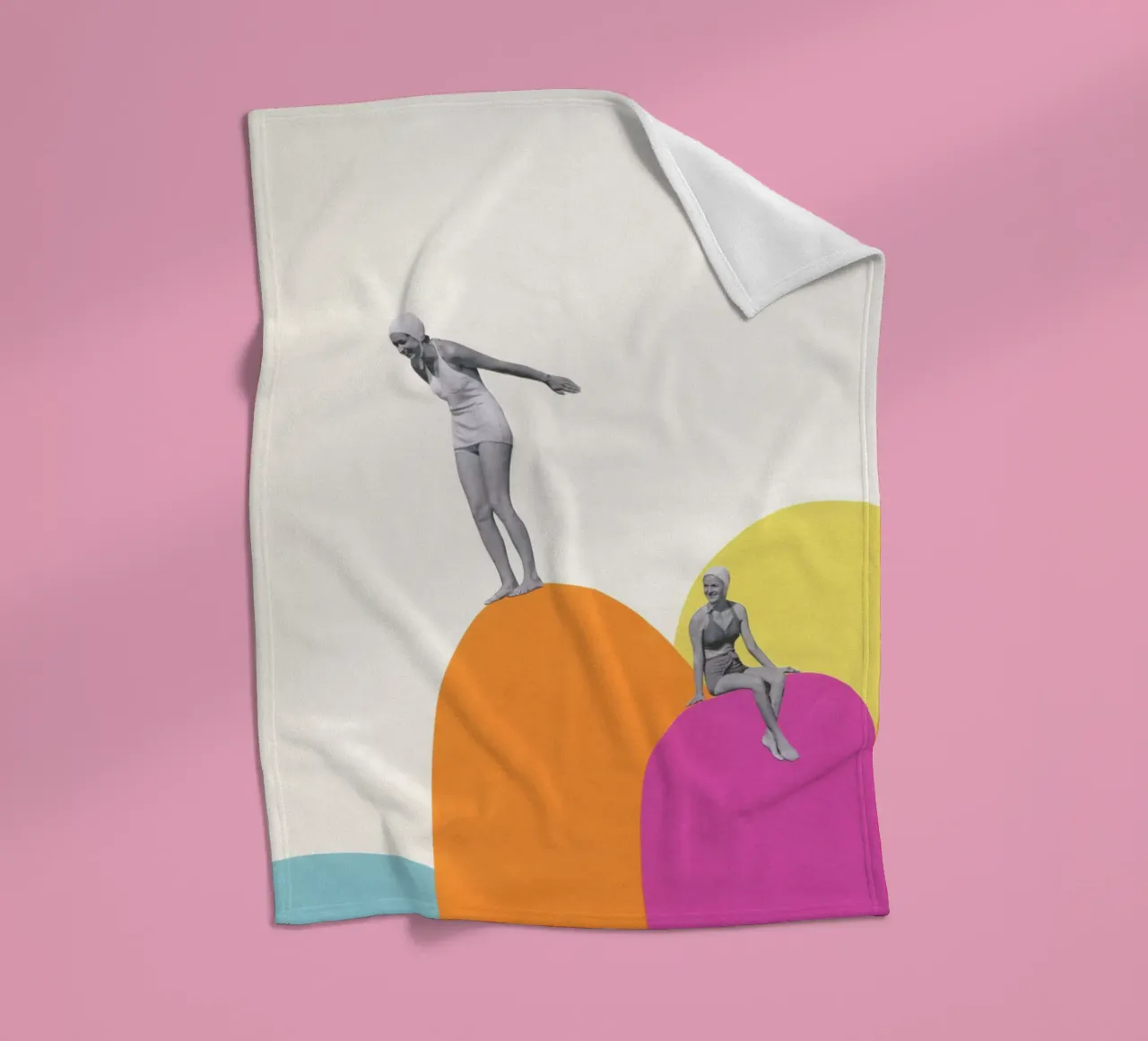 Cliff Diving Fleecedecke von Cassia Beck Collage