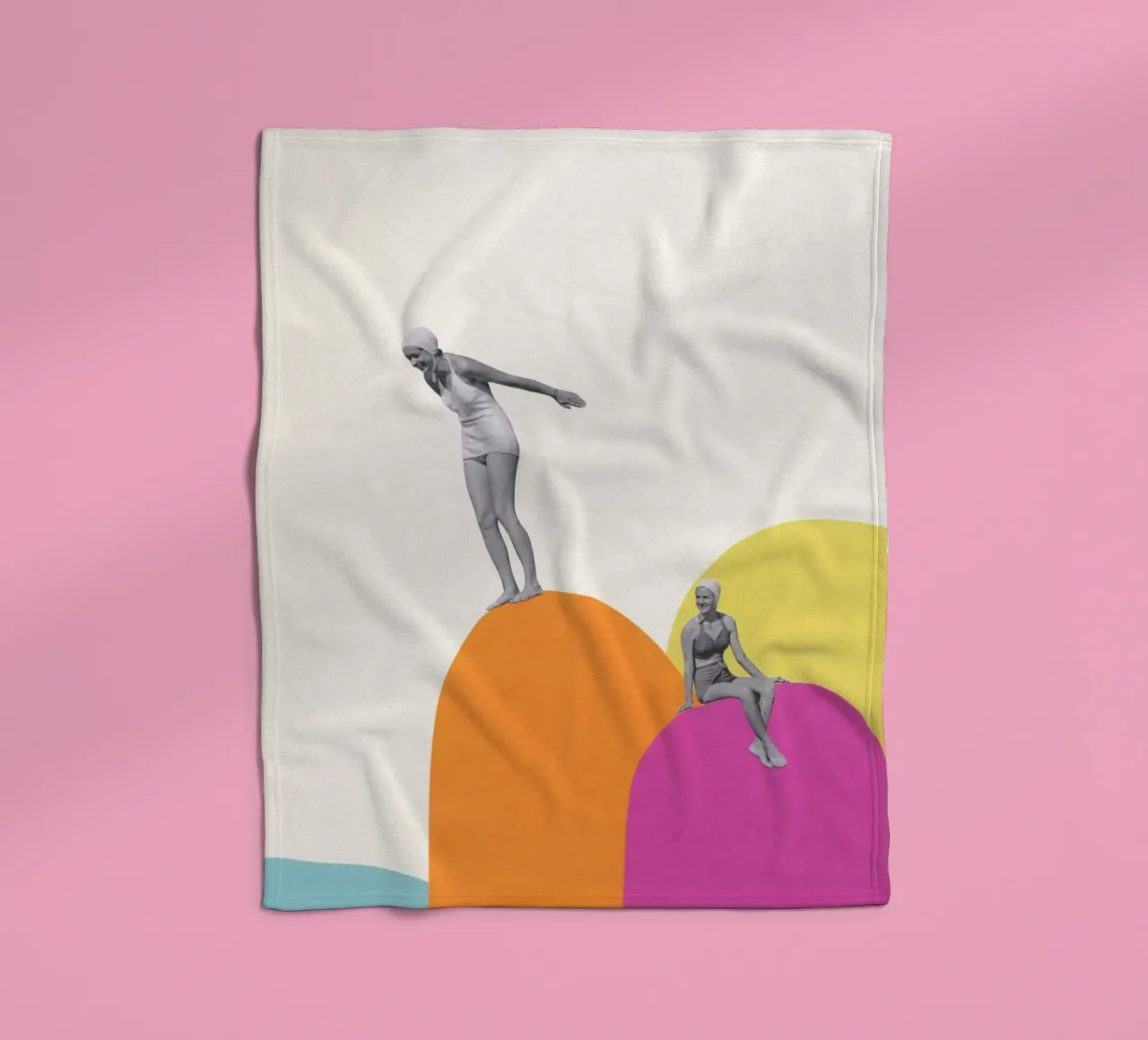 Cliff Diving Fleecedecke von Cassia Beck Collage