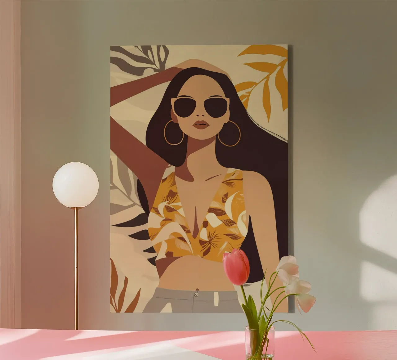 Cool boho beach model with retro charm canvas by Autofocus