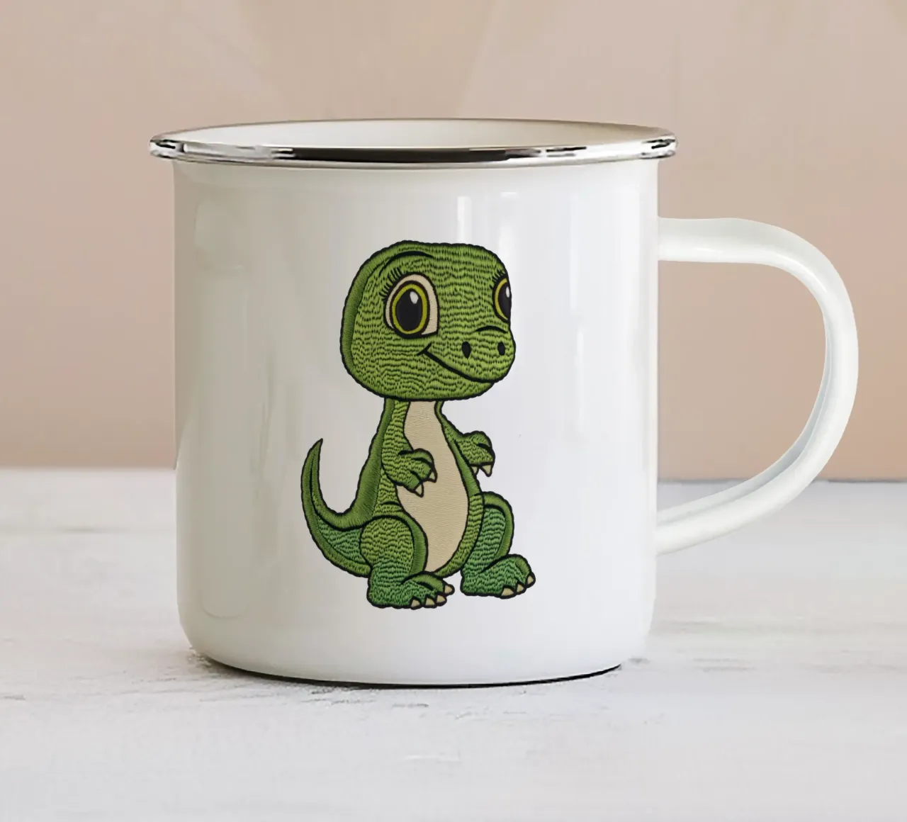 Tessile simpatico dinosauro T-REX bambino per i bambini tazza in smalto da Autofocus