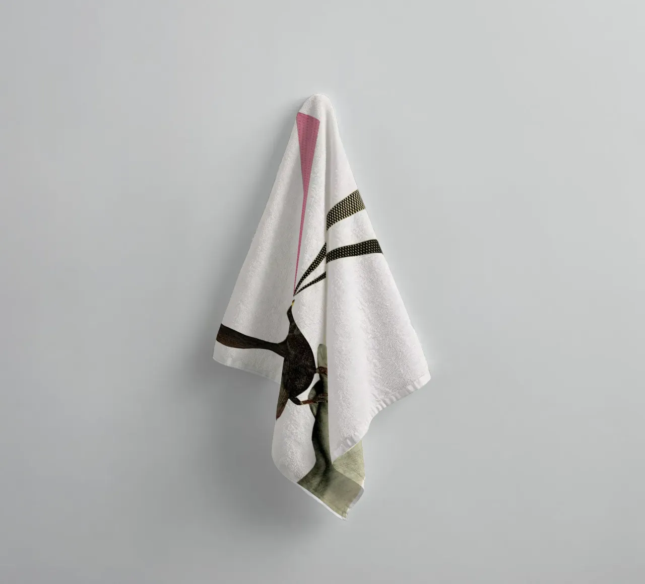 Bird in the Hand towel by Cassia Beck Collage