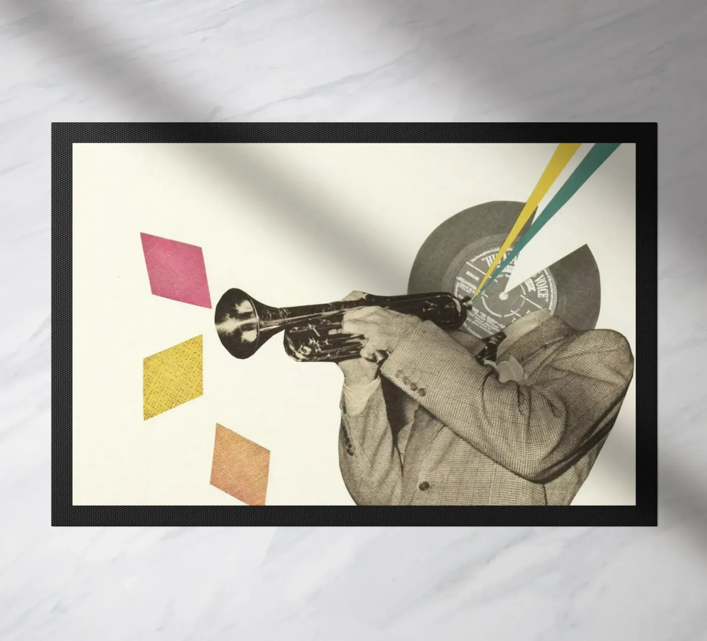 Blue Note Fußmatte von Cassia Beck Collage