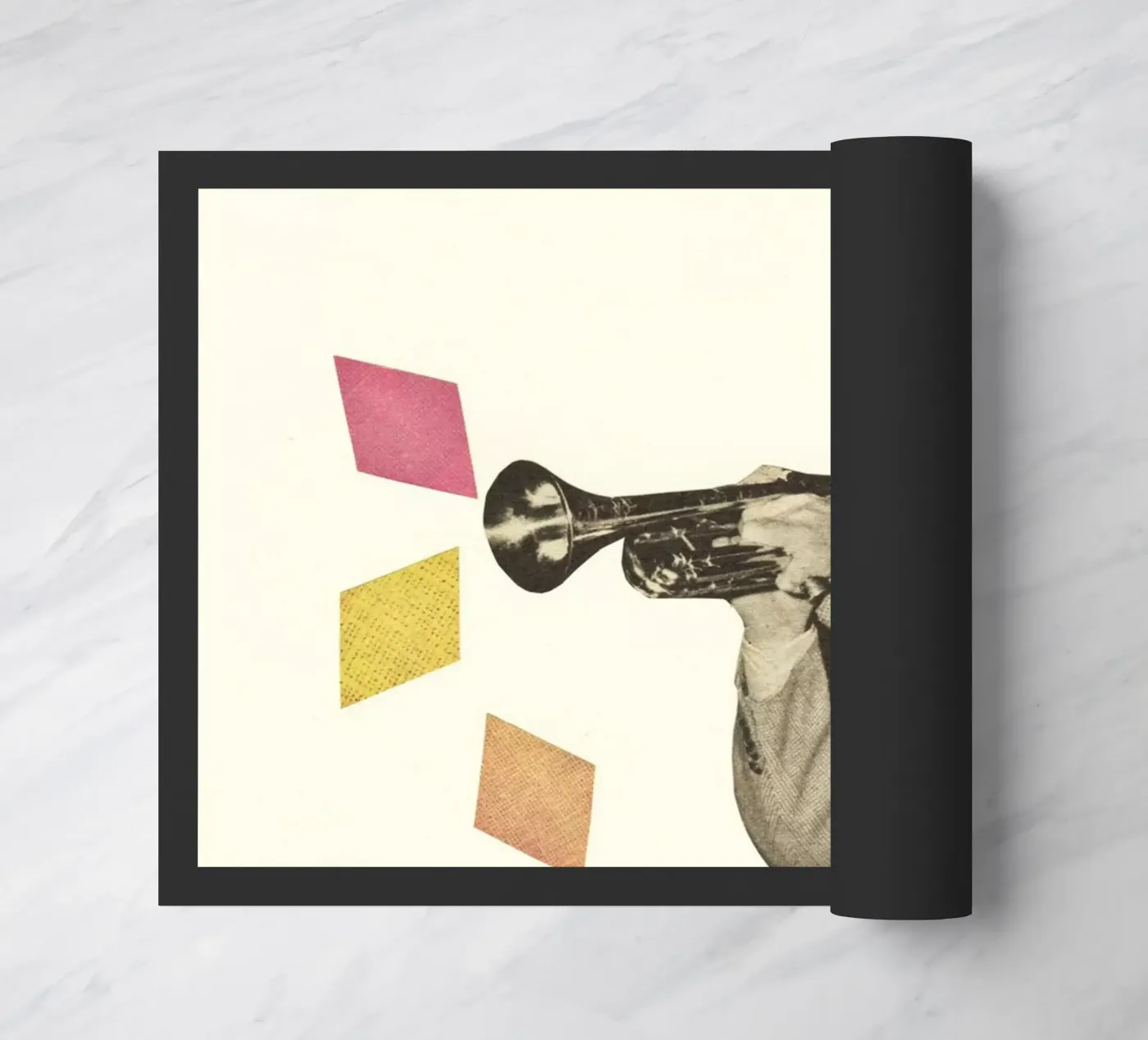 Blue Note Fußmatte von Cassia Beck Collage