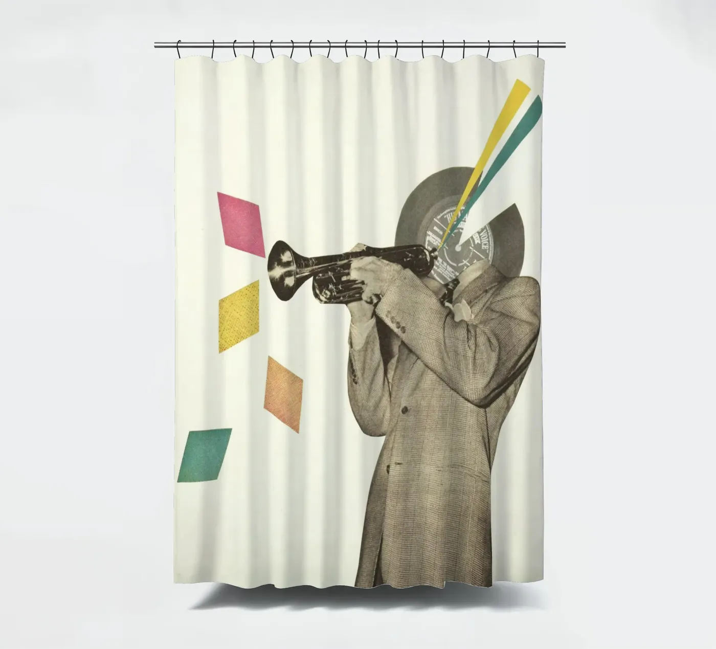 Blue Note Duschvorhang von Cassia Beck Collage