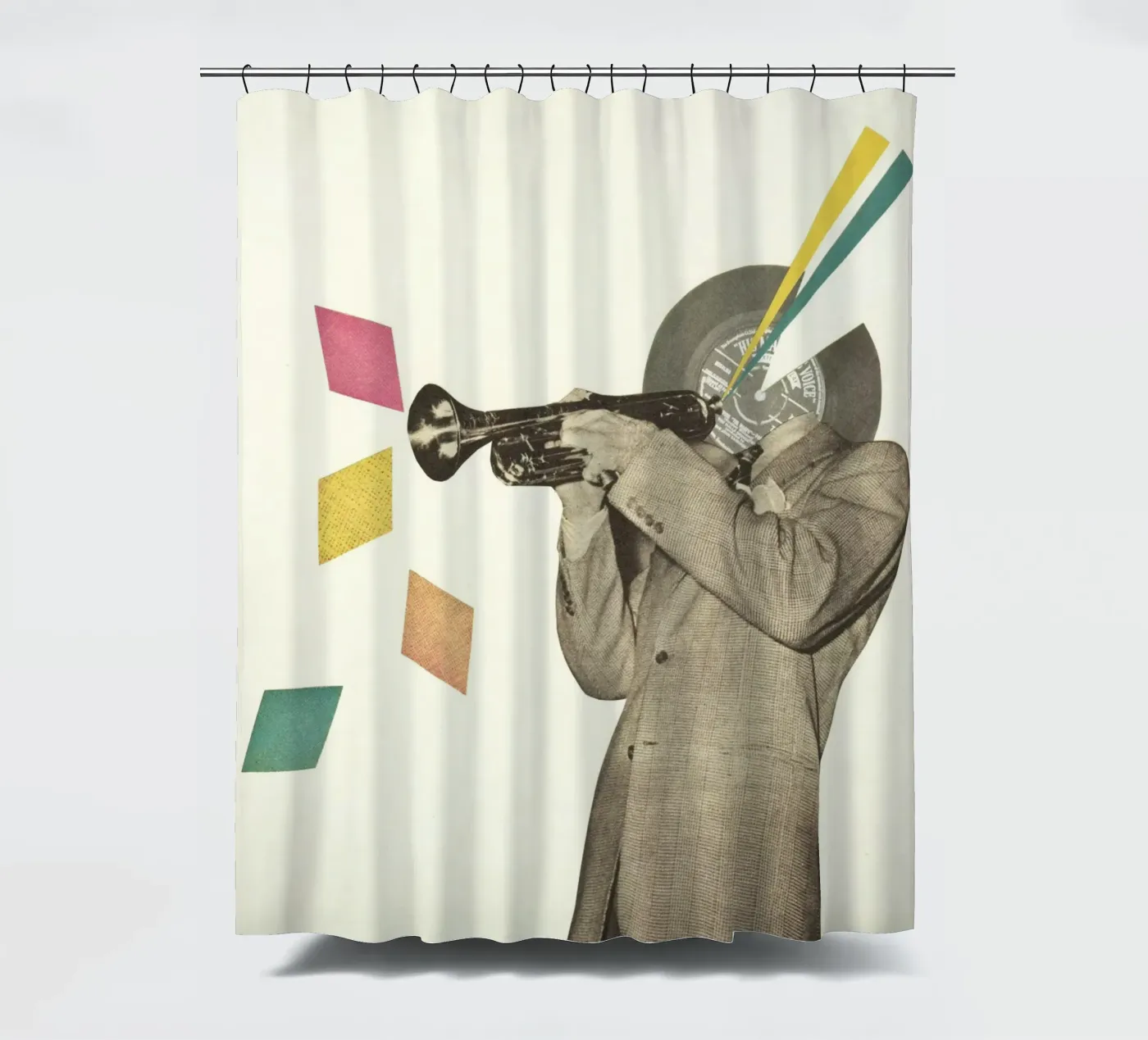 Blue Note Duschvorhang von Cassia Beck Collage