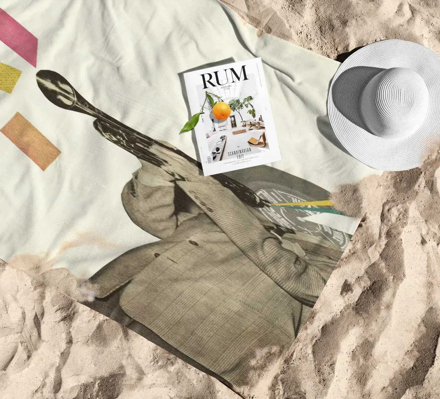 Blue Note beach towel by Cassia Beck Collage