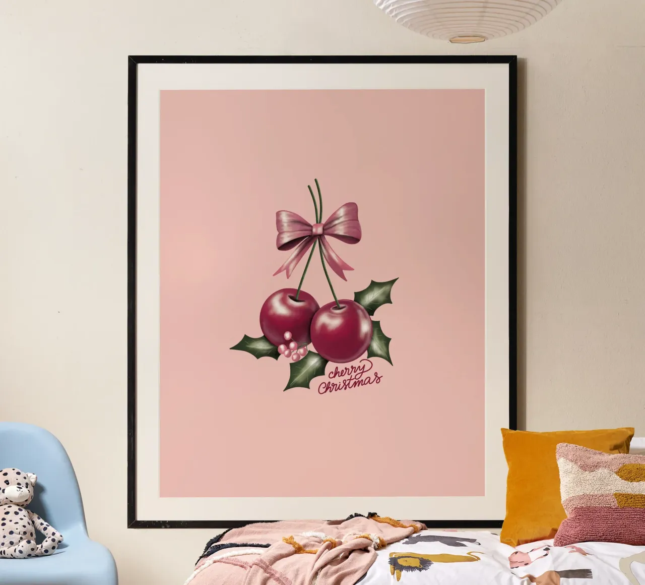 Cherry Christmas poster da anisillustration