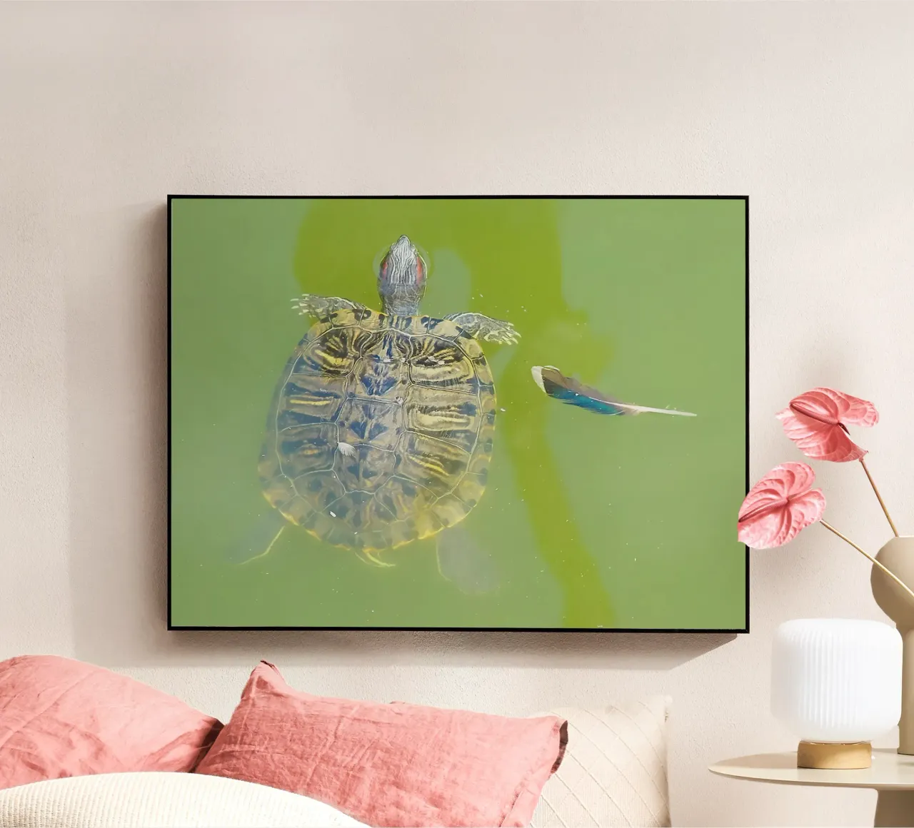 Lazy Summer Afternoon | Floating Turtle acryl van menega sabidussi | moods
