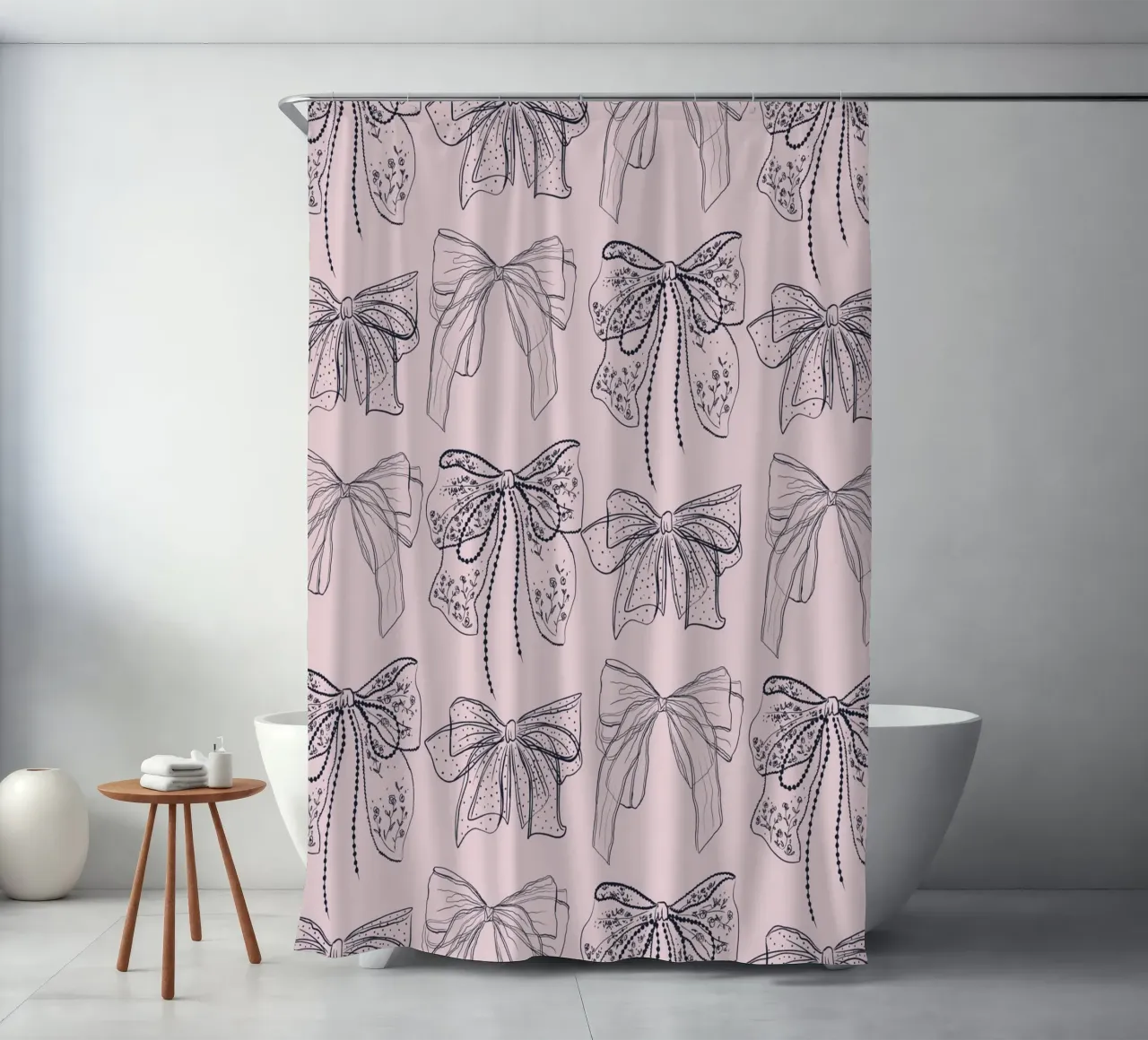 Cute Pink Bows Pattern tenda da doccia da anisillustration