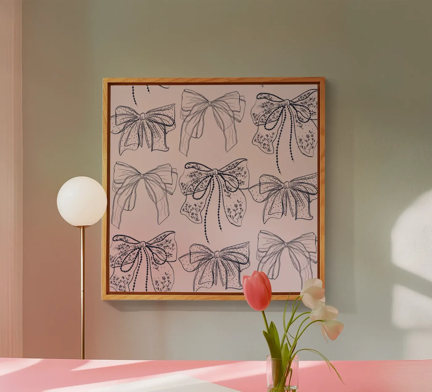 Cute Pink Bows Pattern acryl van anisillustration