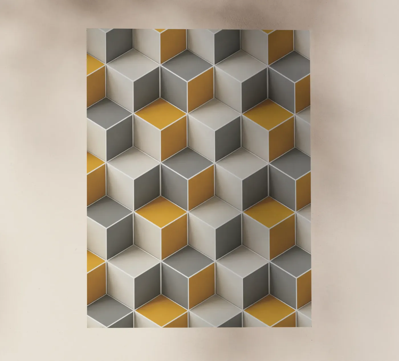 Geometric 3D cube tile pattern pellicola backlit da Bojasweet