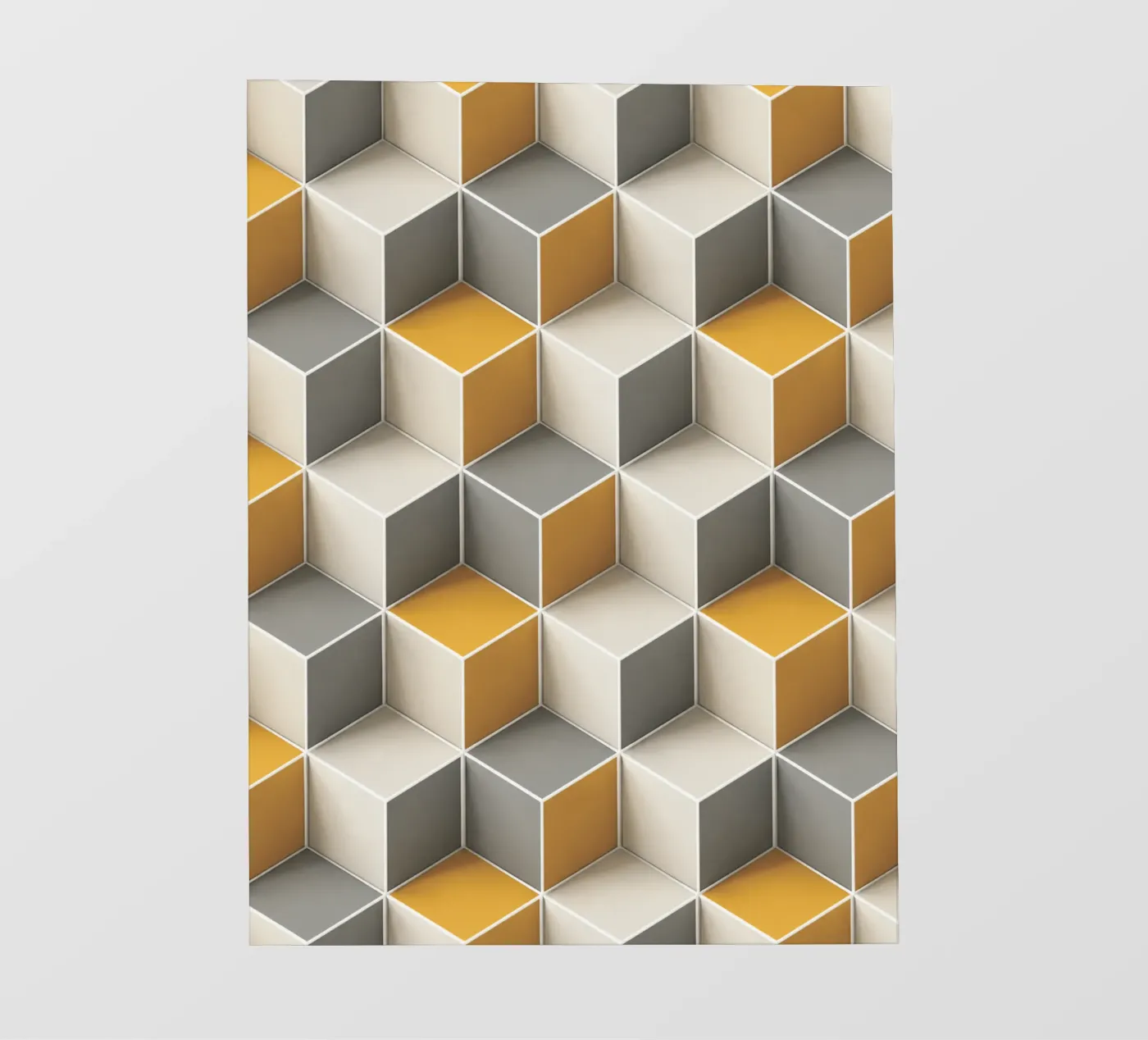 Geometric 3D cube tile pattern fotobehang van Bojasweet