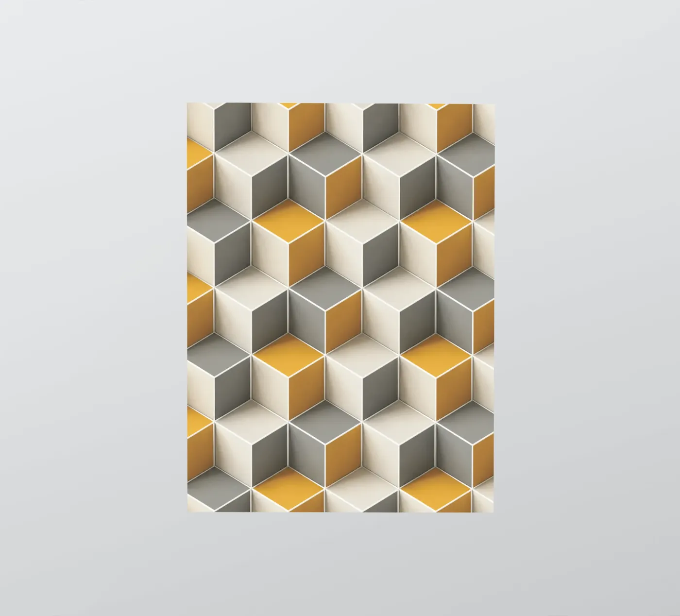 Geometric 3D cube tile pattern sticker by Bojasweet