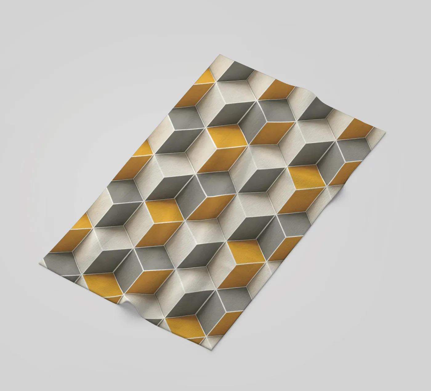 Geometric 3D cube tile pattern beach towel by Bojasweet