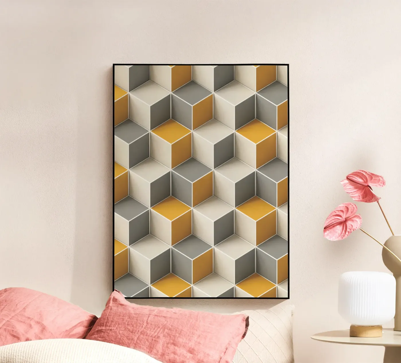 Geometric 3D cube tile pattern plexiglas de Bojasweet