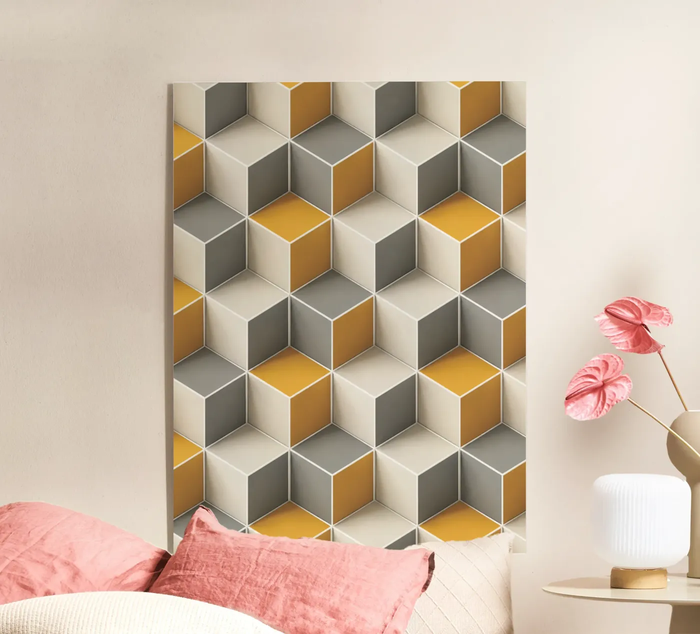 Geometric 3D cube tile pattern plexiglas de Bojasweet