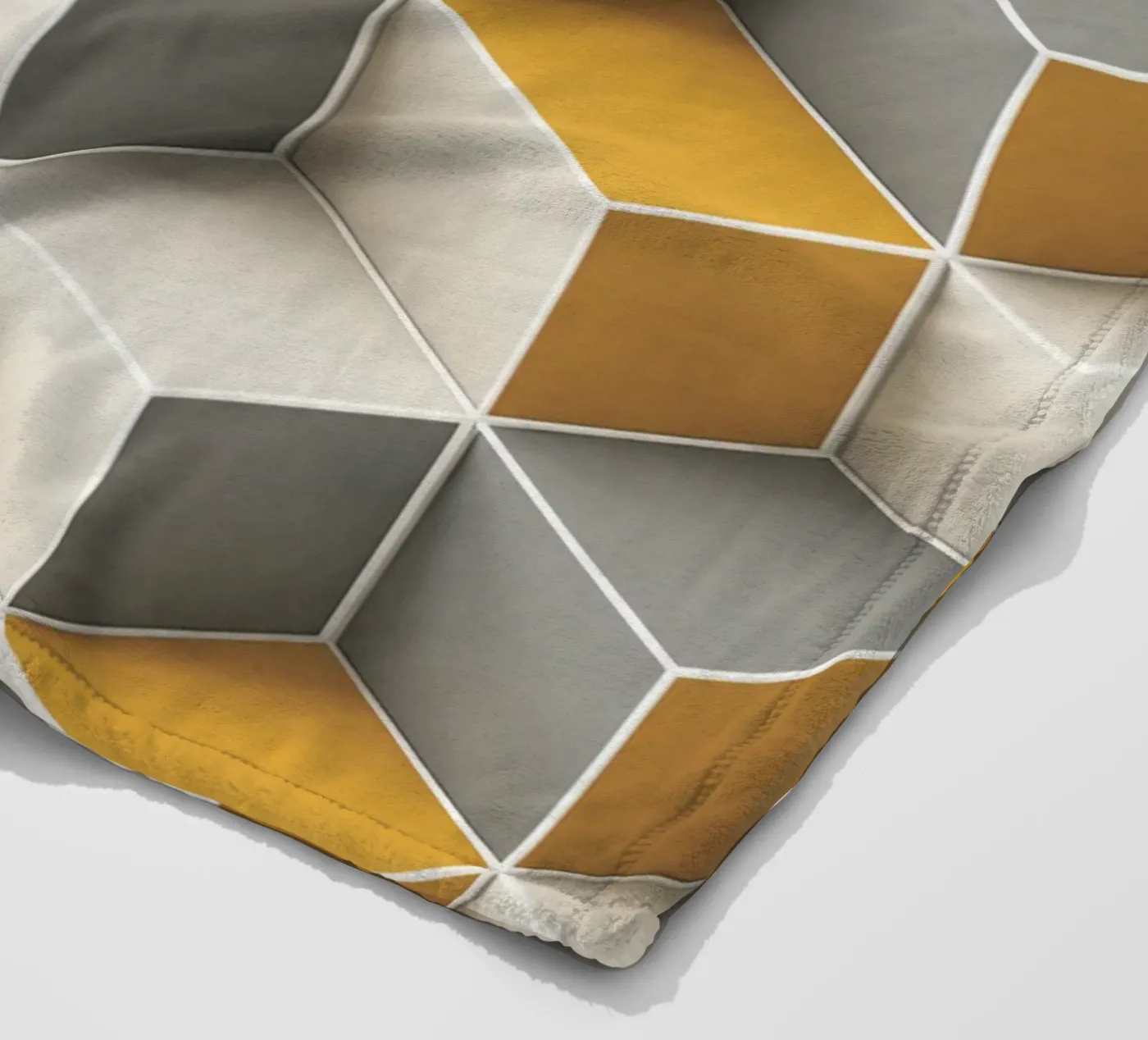 Geometric 3D cube tile pattern fleecedeken van Bojasweet