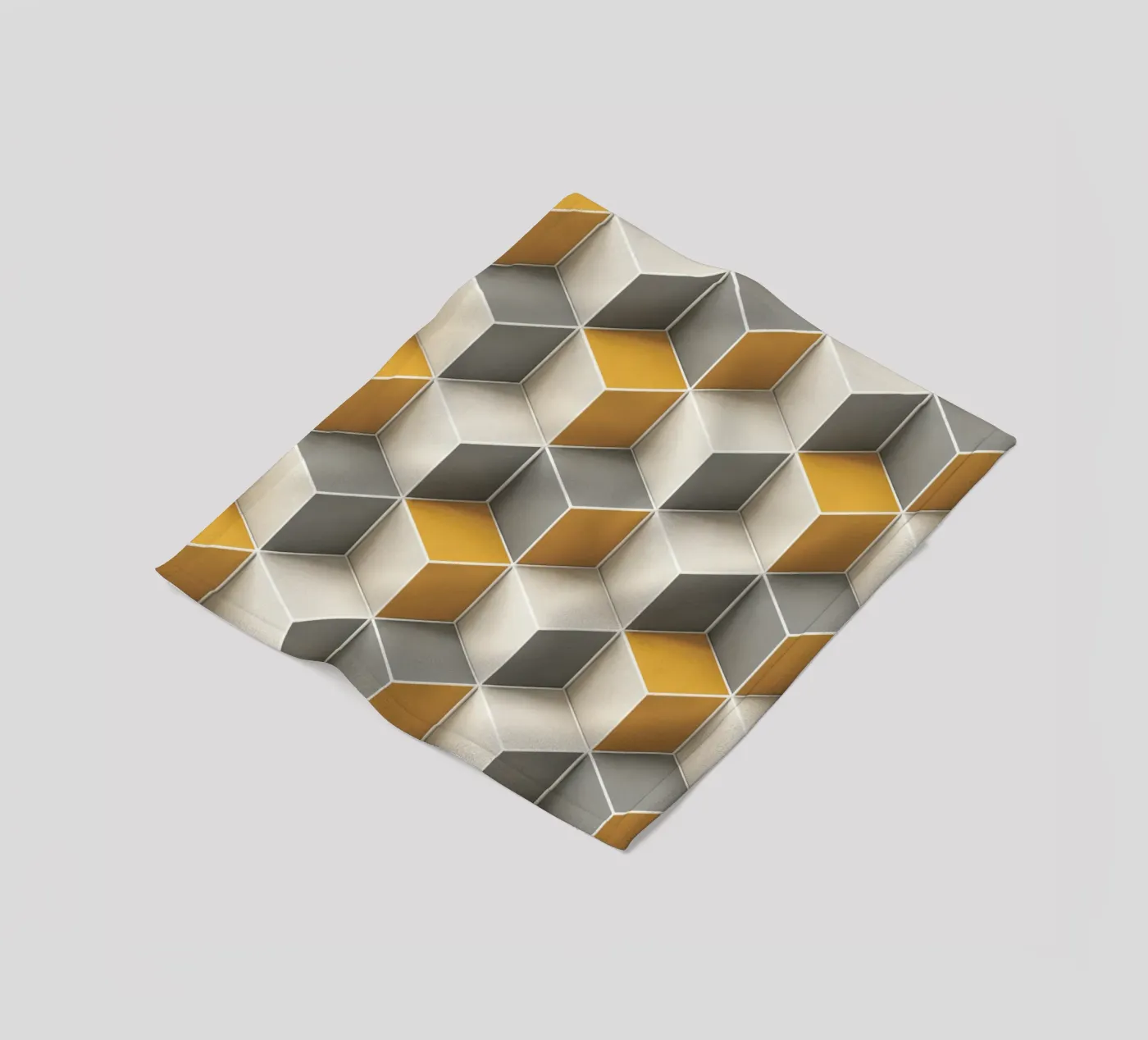 Geometric 3D cube tile pattern fleecedeken van Bojasweet