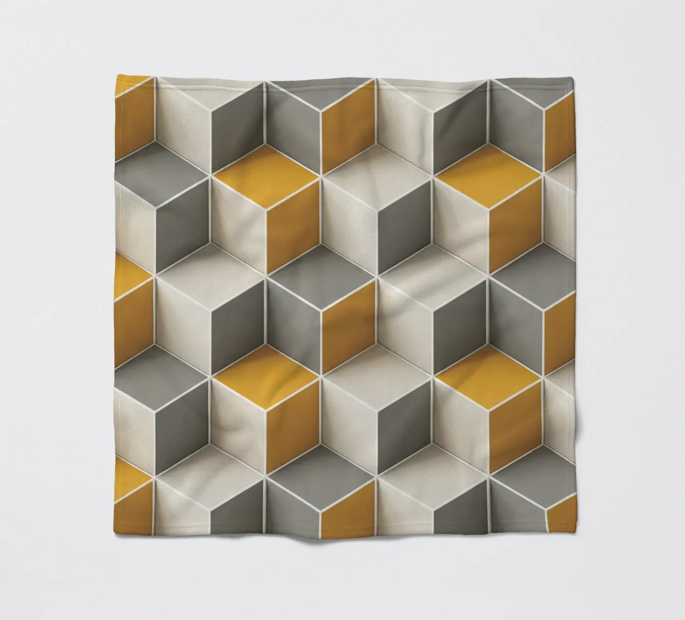 Geometric 3D cube tile pattern fleecedeken van Bojasweet